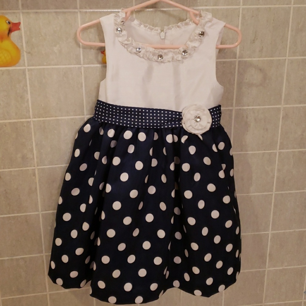 Navy and White Polka Dot
